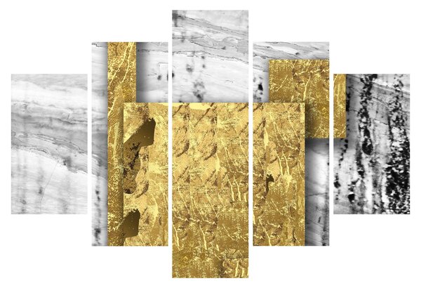 Obraz - Zlaté štvorce N⁰1 (150x105 cm)