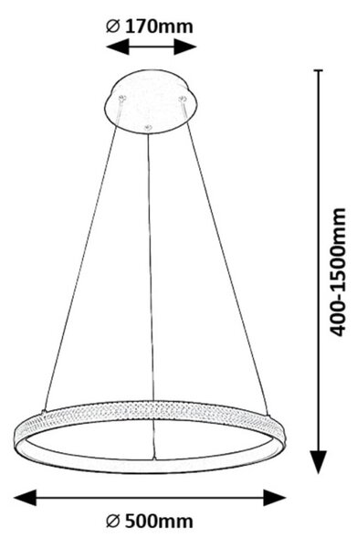 Rabalux 98072258 LED závesné stropné svietidlo Grete | 32W integrovaný LED zdroj | 2150lm | 3000K