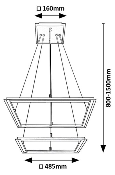 Rabalux 98072243 LED závesné stropné svietidlo Sidona | 48W integrovaný LED zdroj | 2450lm | 3000K