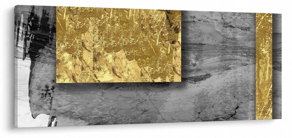Obraz - Zlaté štvorce N⁰2 (120x50 cm)