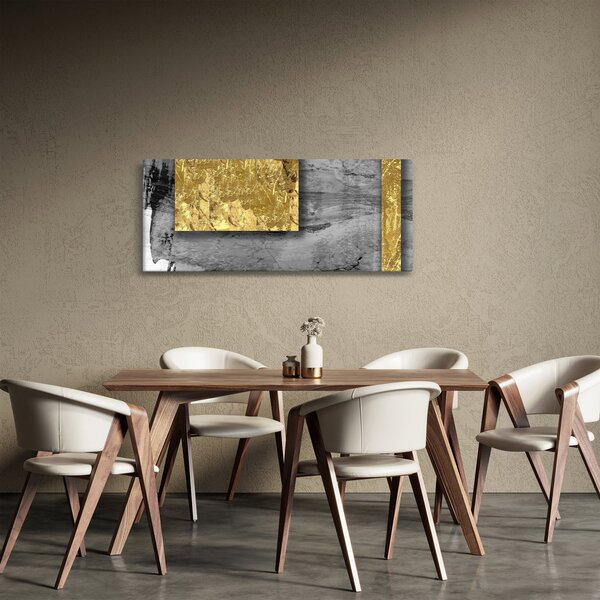 Obraz - Zlaté štvorce N⁰2 (120x50 cm)