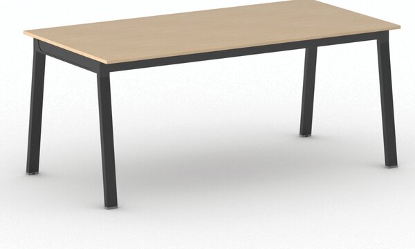 Rokovací kancelársky stôl PRIMO BASIC, 180x90 cm, čierna podnož, buk