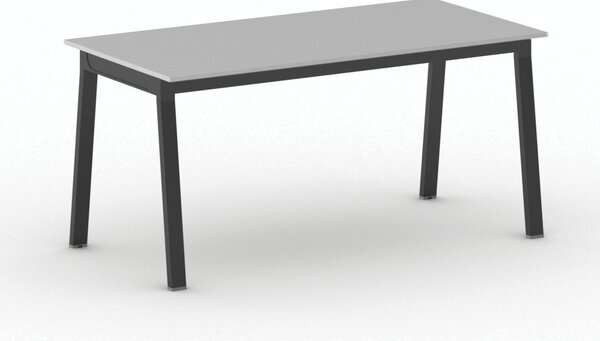 Rokovací kancelársky stôl PRIMO BASIC, 160x80 cm, čierna podnož, sivá