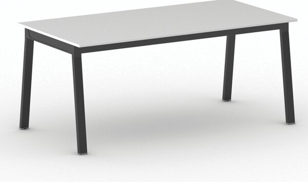 Rokovací kancelársky stôl PRIMO BASIC, 180x90 cm, čierna podnož, biela