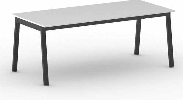 Rokovací kancelársky stôl PRIMO BASIC, 200x90 cm, čierna podnož, biela