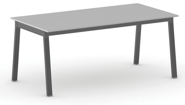 Rokovací kancelársky stôl PRIMO BASIC, 180x90 cm, čierna podnož, sivá