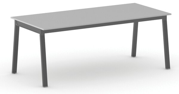 Rokovací kancelársky stôl PRIMO BASIC, 200x90 cm, čierna podnož, sivá