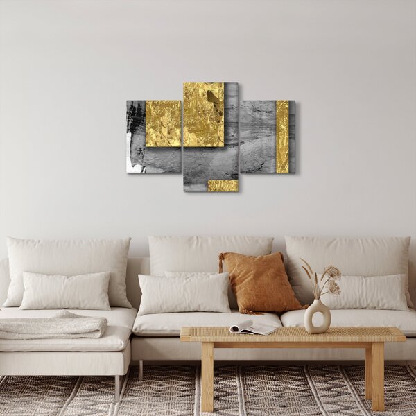 Obraz - Zlaté štvorce N⁰2 (90x60 cm)