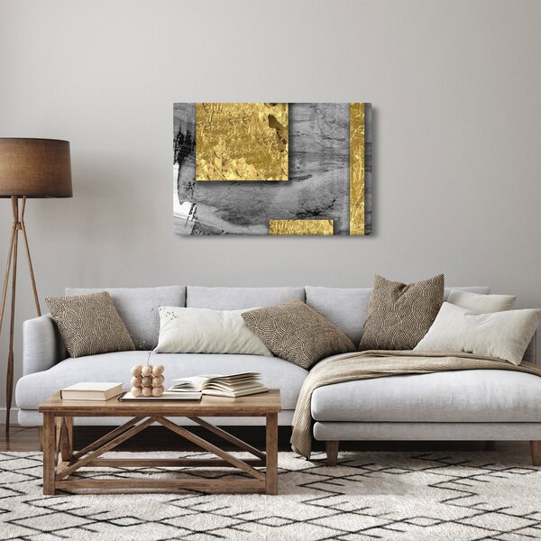 Obraz - Zlaté štvorce N⁰2 (90x60 cm)