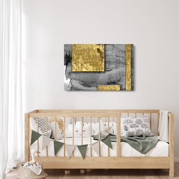 Obraz - Zlaté štvorce N⁰2 (90x60 cm)