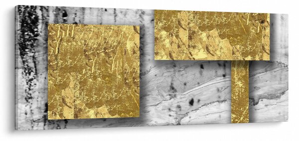 Obraz - Zlaté štvorce N⁰3 (120x50 cm)
