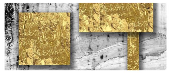 Obraz - Zlaté štvorce N⁰3 (120x50 cm)