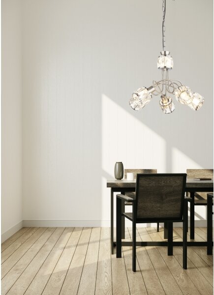 Globo 54356-5H - LED Luster na reťazi KRIS 5xE14/40W/230V + LED/5W