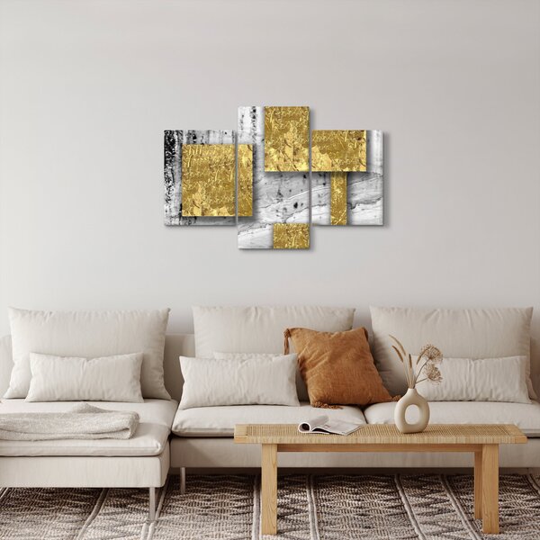 Obraz - Zlaté štvorce N⁰3 (90x60 cm)