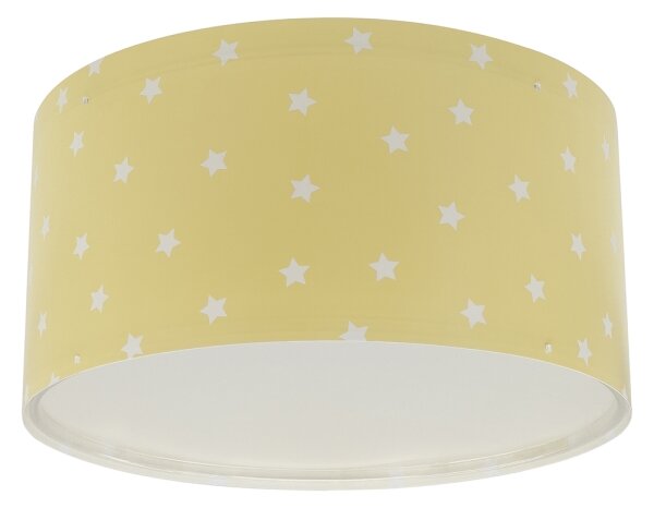 Dalber 82216A - Detské stropné svietidlo STAR LIGHT 2xE27/60W/230V žltá