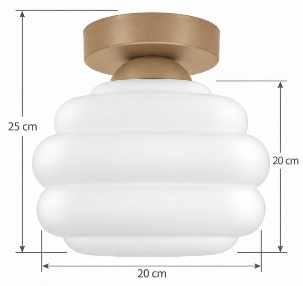 BRILAGI - LED stropné svietidlo RETRO GLASS 1xE27/60W/230V pr. 20 cm béžová/biela