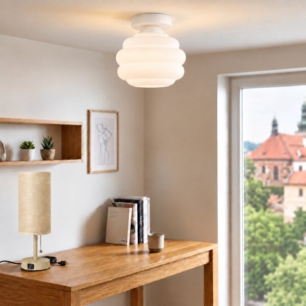BRILAGI - LED Stropné svietidlo RETRO GLASS 1xE27/60W/230V pr. 20 cm biela/biela