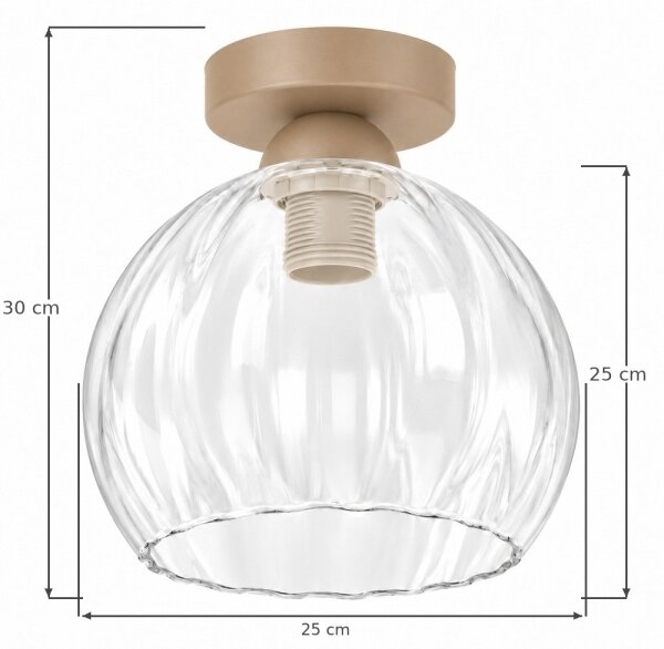 BRILAGI - LED stropné svietidlo RETRO GLASS 1xE27/60W/230V priemer 25 cm béžové/priehľadné