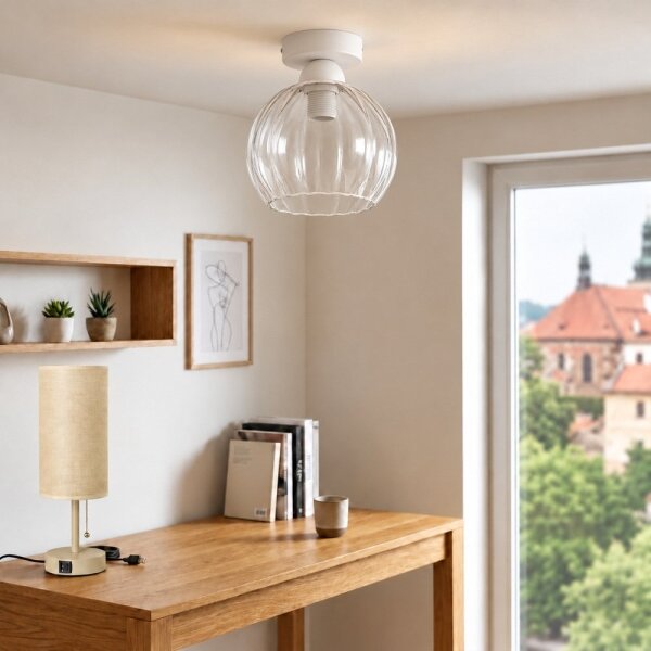 BRILAGI - LED Stropné svietidlo RETRO GLASS 1xE27/60W/230V pr. 25 cm biela/priehľadná