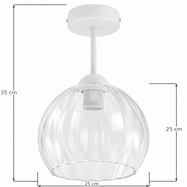 BRILAGI - LED Prisadený luster RETRO GLASS 1xE27/60W/230V pr. 25 cm biela/číra