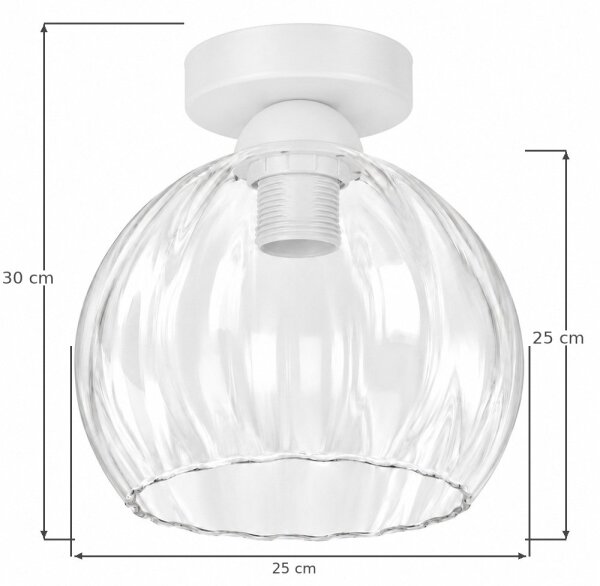 BRILAGI - LED Stropné svietidlo RETRO GLASS 1xE27/60W/230V pr. 25 cm biela/priehľadná