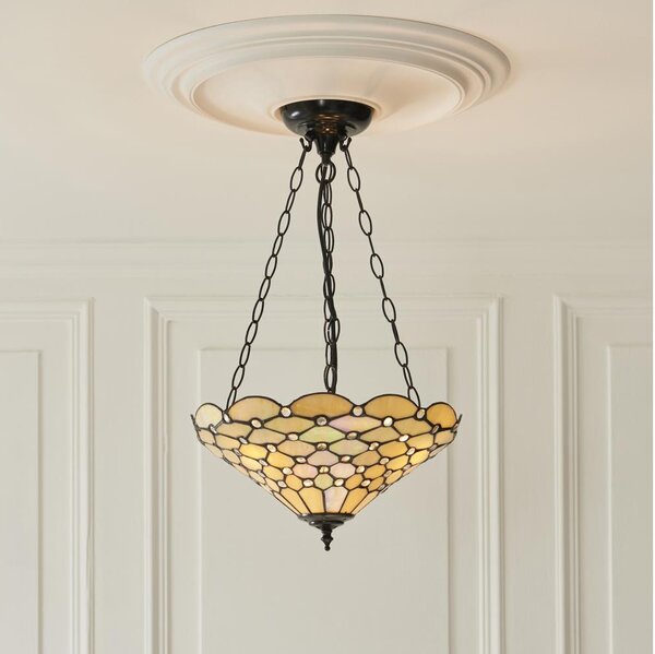 Endon 111884 - Luster na reťazi Tiffany PEARL 3xE27/10W/230V pr. 37 cm