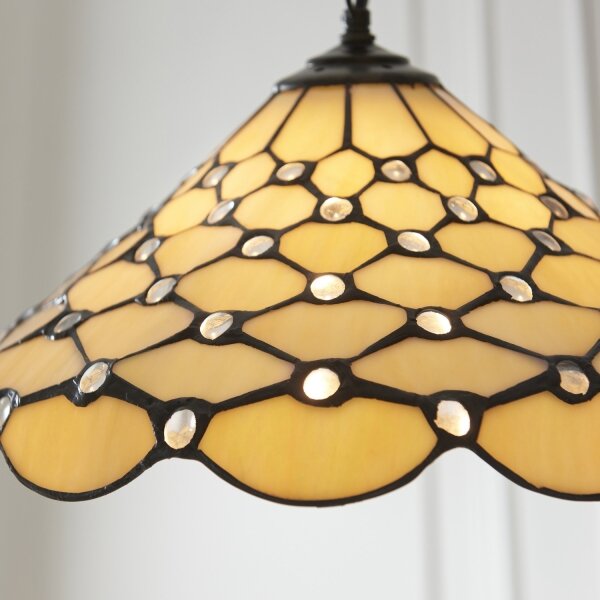 Endon 112226 - Luster na reťazi Tiffany PEARL 1x E27/10W/230V priemer 45 cm