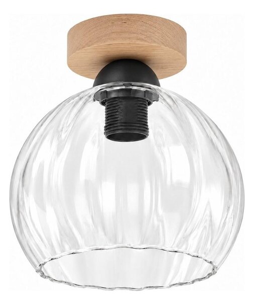 BRILAGI - LED stropné svietidlo RETRO GLASS 1xE27/60W/230V pr. 25 cm dub/priehľadné