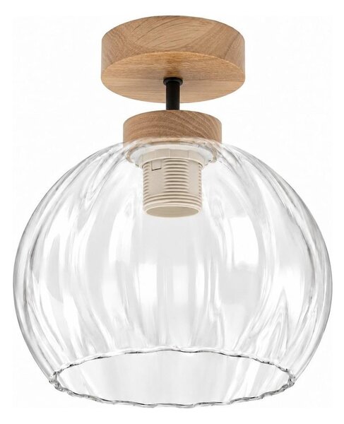 BRILAGI - LED Prisadený luster RETRO GLASS 1xE27/60W/230V pr. 25 cm dub/číre