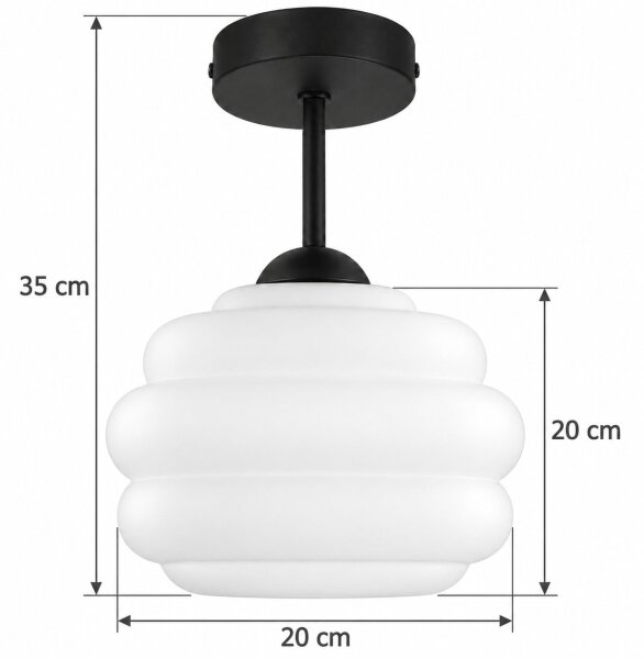 BRILAGI - LED Prisadený luster RETRO GLASS 1xE27/60W/230V pr. 20 cm čierna/biela