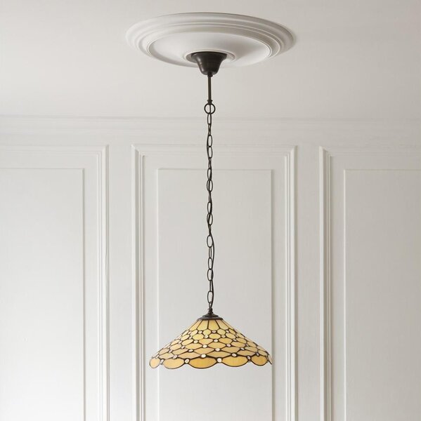 Endon 112226 - Luster na reťazi Tiffany PEARL 1x E27/10W/230V priemer 45 cm