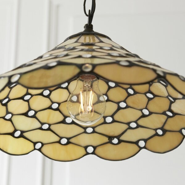 Endon 112226 - Luster na reťazi Tiffany PEARL 1x E27/10W/230V priemer 45 cm