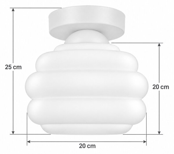 BRILAGI - LED Stropné svietidlo RETRO GLASS 1xE27/60W/230V pr. 20 cm biela/biela