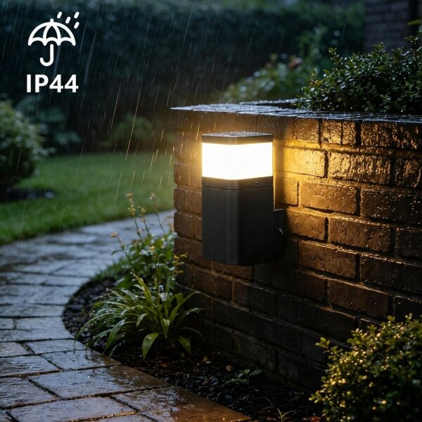 BRILAGI - Vonkajšia nástenná lampa so zásuvkou SCHUKO PILLAR 1xG9/11W/230V IP44 čierna