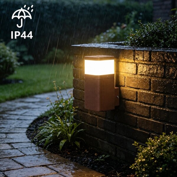 BRILAGI - Vonkajšia nástenná lampa so zásuvkou SCHUKO PILLAR 1xG9/11W/230V IP44 hnedá
