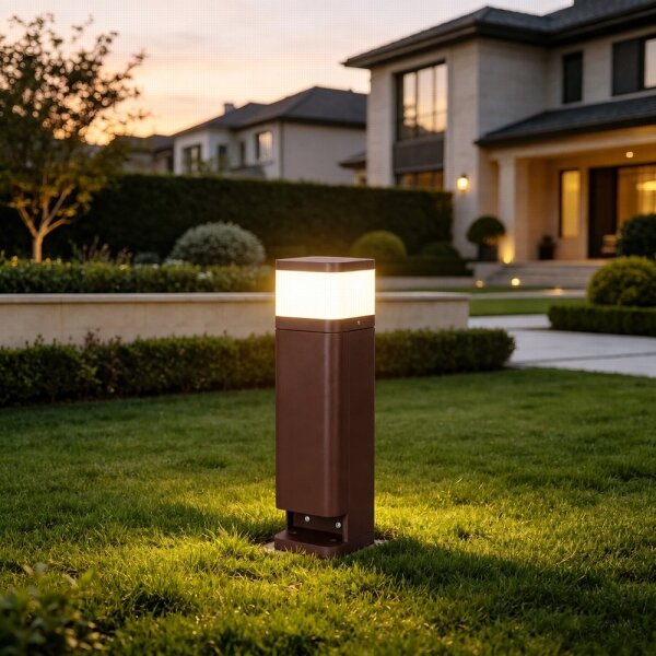 BRILAGI - Vonkajšie svietidlo s 2 zásuvkami SCHUKO PILLAR 1xG9/11W/230V IP44 hnedé