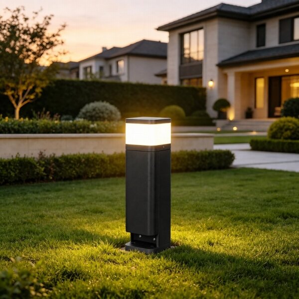 BRILAGI - Vonkajšia lampa s 2 zásuvkami SCHUKO PILLAR 1xG9/11W/230V IP44 čierna