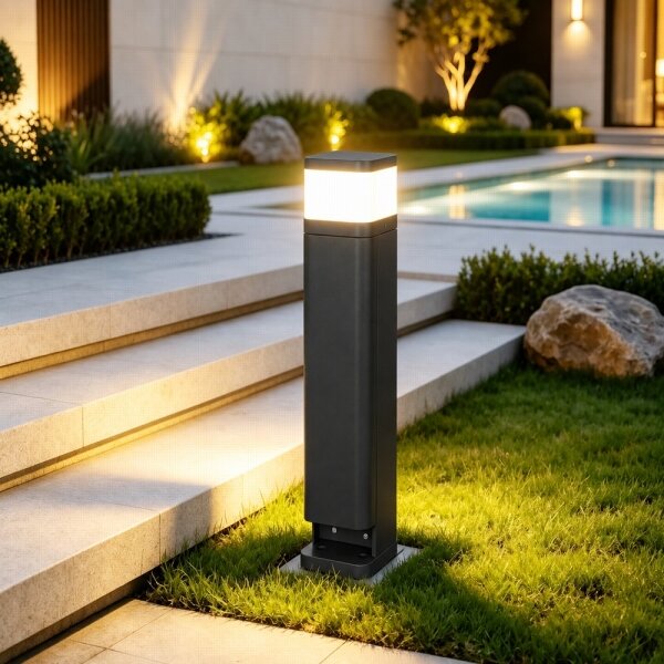 BRILAGI - Vonkajšie svietidlo s 2 zásuvkami SCHUKO PILLAR 1xG9/11W/230V IP44 čierne