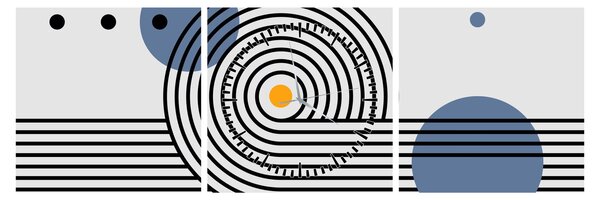 Obraz - Minimalistická abstrakcia N⁰1 (s hodinami) (90x30 cm)