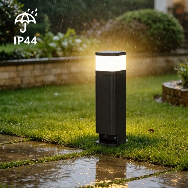 BRILAGI - Vonkajšia lampa s 2 zásuvkami SCHUKO PILLAR 1xG9/11W/230V IP44 čierna