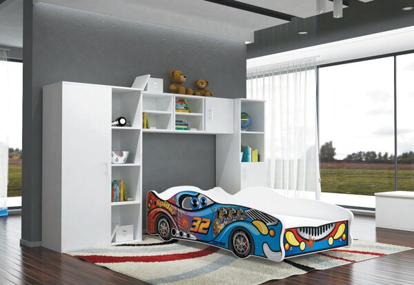 Detská posteľ AUTO FLASH + matrac + rošt ZADARMO, 80x160 cm, VZOR 04 Spider32