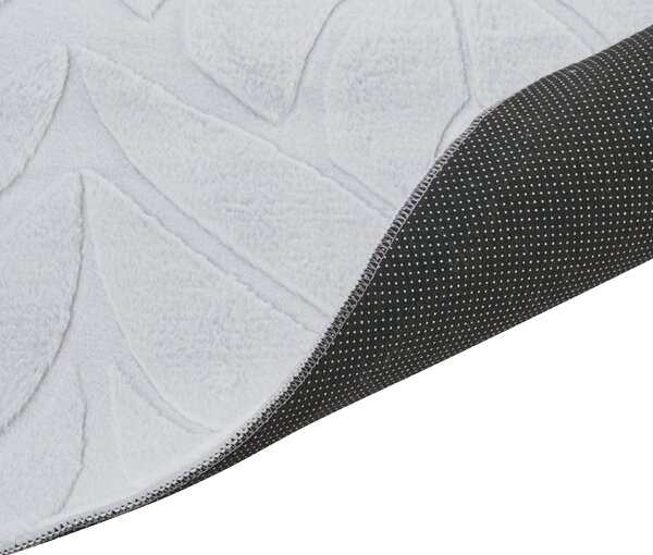 Koberec z umelej kožušiny svetlosivý umelá polyesterová kožušina 160 x 230 cm vysoký vlas vzor listov