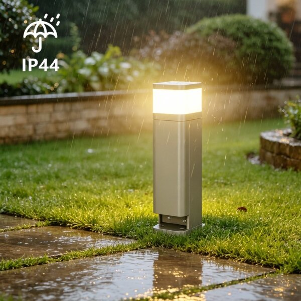 BRILAGI - Vonkajšia lampa s 2 zásuvkami SCHUKO PILLAR 1xG9/11W/230V IP44 sivá