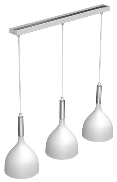 Luster na lanku NOAK 3xE27/15W/230V biela/chróm