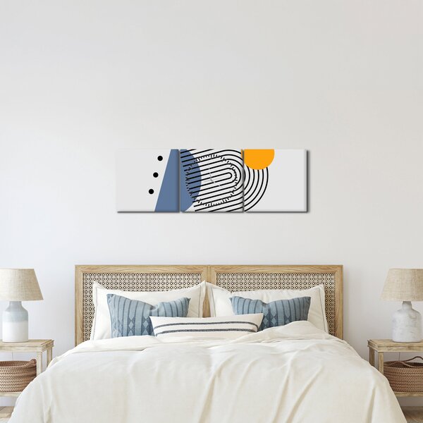 Obraz - Minimalistická abstrakcia N⁰2 (s hodinami) (90x30 cm)