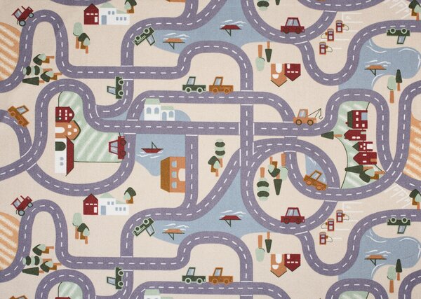Vopi , Detský metrážny koberec Scanroad 39 - neúčtujeme odrezky z role, na mieru, šíře 2m,3m,4m,na mieru, neúčtujeme odrezky, viacfarebná, filc, detská izba