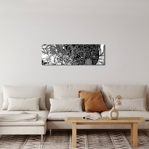 Obraz - Exotická záhrada (s hodinami) (90x30 cm)