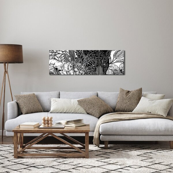 Obraz - Exotická záhrada (s hodinami) (90x30 cm)
