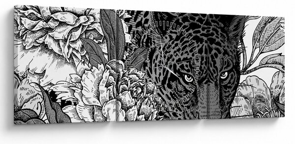 Obraz - Exotická záhrada (s hodinami) (90x30 cm)