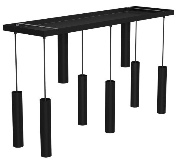 Luster na lanku RAITO 8xGU10/8W/230V čierna